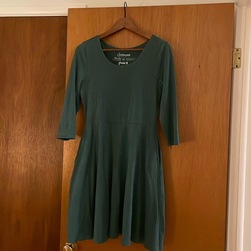 Cotton teal midi dress